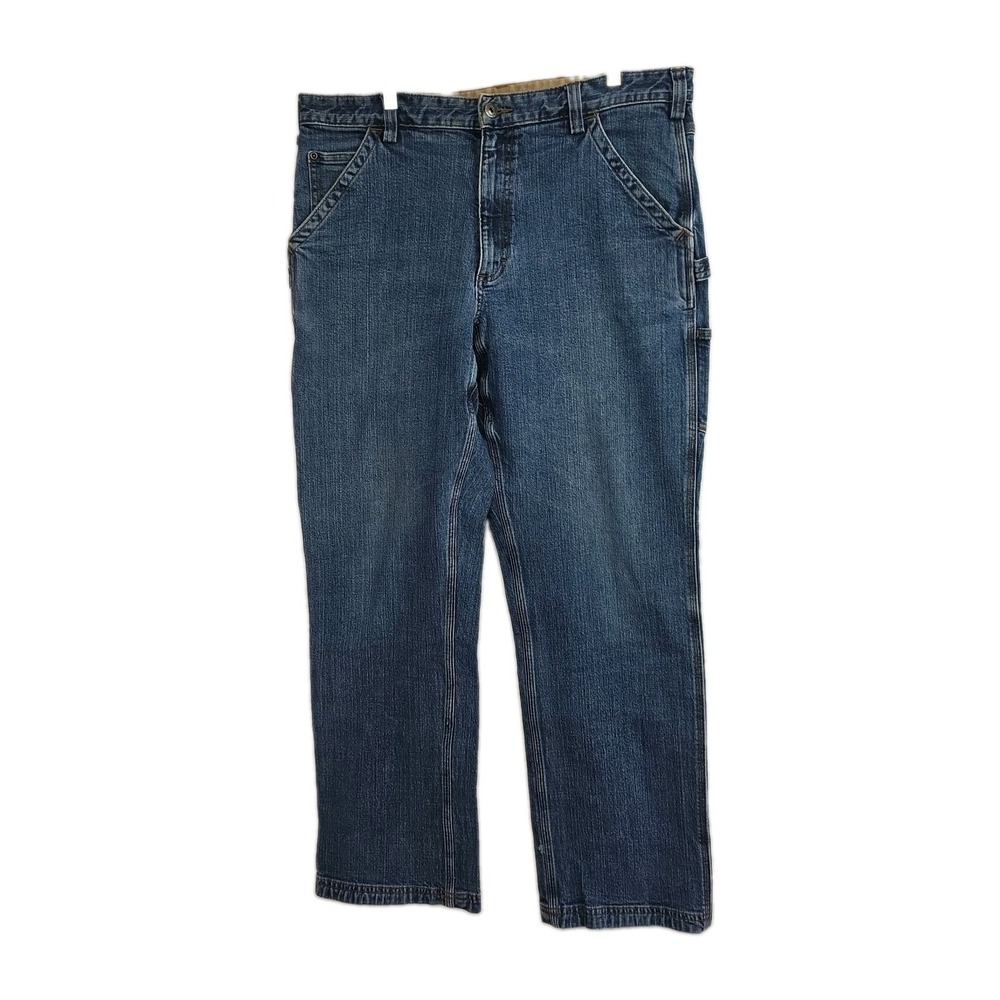 Duluth Trading Co Flex Ballroom Jeans Mens 36x32 Medium Wash Blue Straight Leg.
